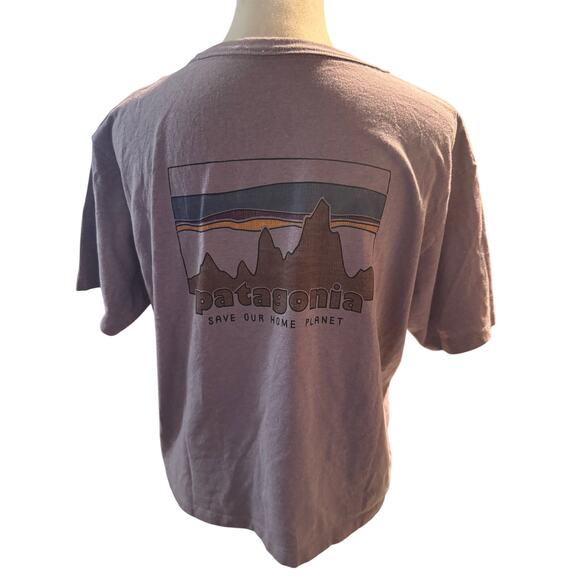 Patagonia Save Our Home Planet Tee, Dusty Lavender, Women's Size Medium - Picture 2 of 6